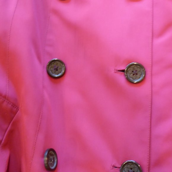 LK Bennett Light Weight Raspberry Pink Double Breasted Trench Coat USA Size 4 - Picture 5 of 15
